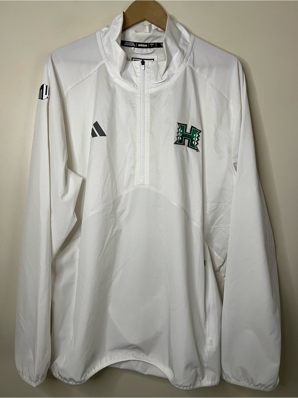 Adidas Hawaii Warriors Sideline 1/4 Quarter Zip Lightweight Woven Jacket L